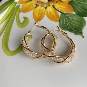 Twisted Gold Hoop Earrings